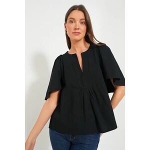 Tuckernuck Pomander Place Black Finley Flutter Sleeve Top